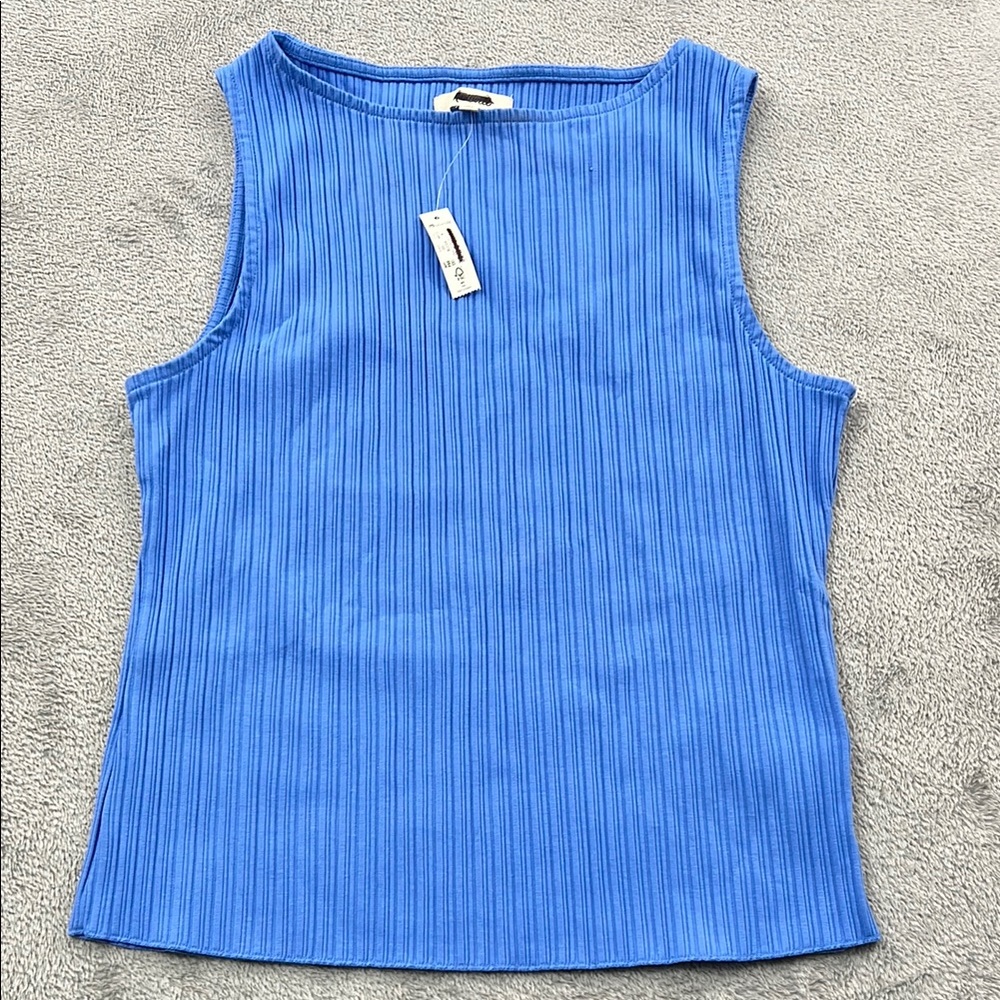 Madewell Blue Ribbed Tank Top